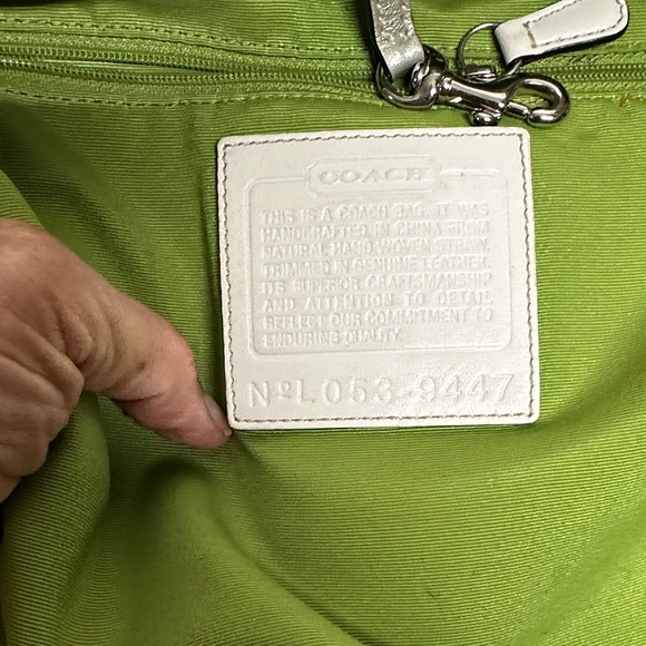 Vintage COACH Limited Edition Straw Burlap Bee Flower Satchel Tote Purse - Picture 11 of 16